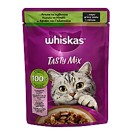 Whiskas Pouch TastyMix Sos İçinde Kuzulu ve Hindili Yetişkin Kedi Konservesi 85gr