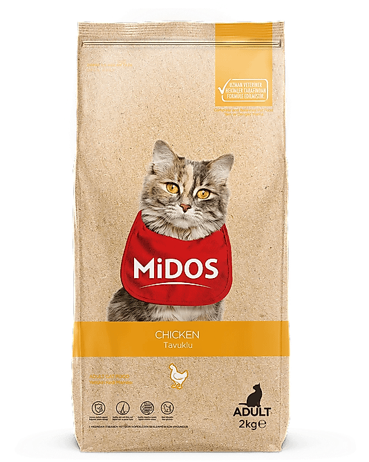 MİDOS Tavuklu Yetişkin Kedi Maması 2 Kg