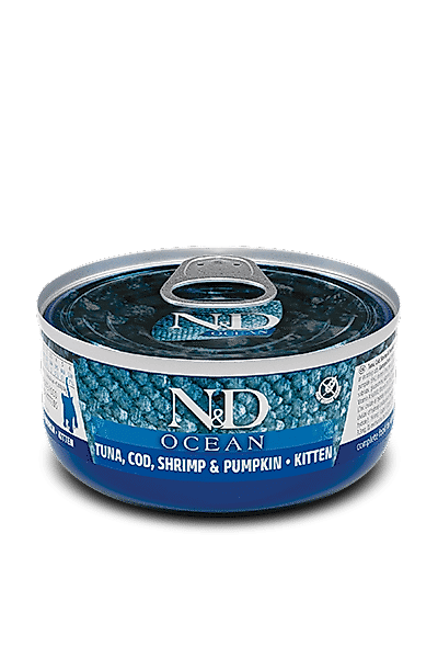 N&D Ocean Ton Balığı, Morina, Karides ve Balkabaklı Yavru Kedi Yaş Mama 70 Gr