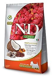 N&D Quinoa Skin & Coat Ringa Balığı & Hindistan Cevizi Yetişkin Mini Irk Köpek Maması 2,5 Kg