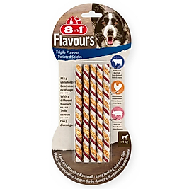 8in1 Flavours Triple Flavour Twisted Sticks Üçlü Lezzet Köpek Ödül Maması 70gr