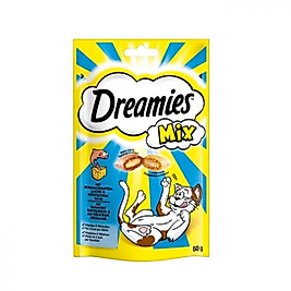 Dreamies Mix İç Dolgulu Somonlu ve Peynirli Kedi Ödül Bisküvisi 60gr