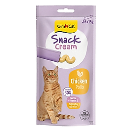 GimCat Snack Cream Tavuklu Krema Kedi Ödül Maması 15gr (6'lı)