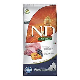 N&D Pumpkin Kuzu Etli Yaban Mersinli Yavru Orta ve Büyük Irk Köpek Maması 12 Kg