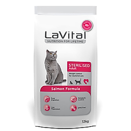LaVital Kilo Kontrolü için Somonlu Kısırlaştırılmış Kedi Maması 12kg