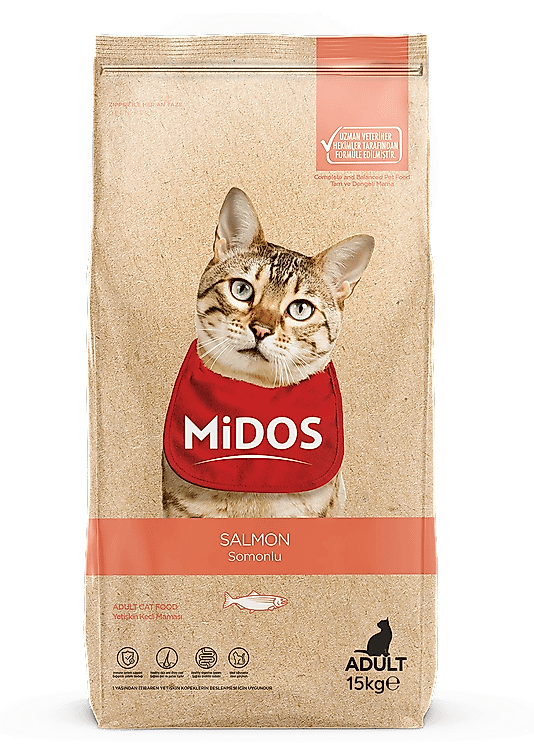 MİDOS Somonlu ve Pirinçli Hassas Irklar Yetişkin Kedi 15 Kg