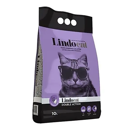 Lindocat Double Action Argan Yağı ve Lavanta Kokulu Topaklanan Kedi Kumu 10L