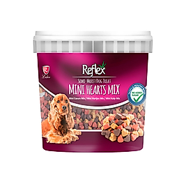 Reflex Karışık Renkli Mini Kalpli Yarı Yumuşak Köpek Ödül Maması 500gr