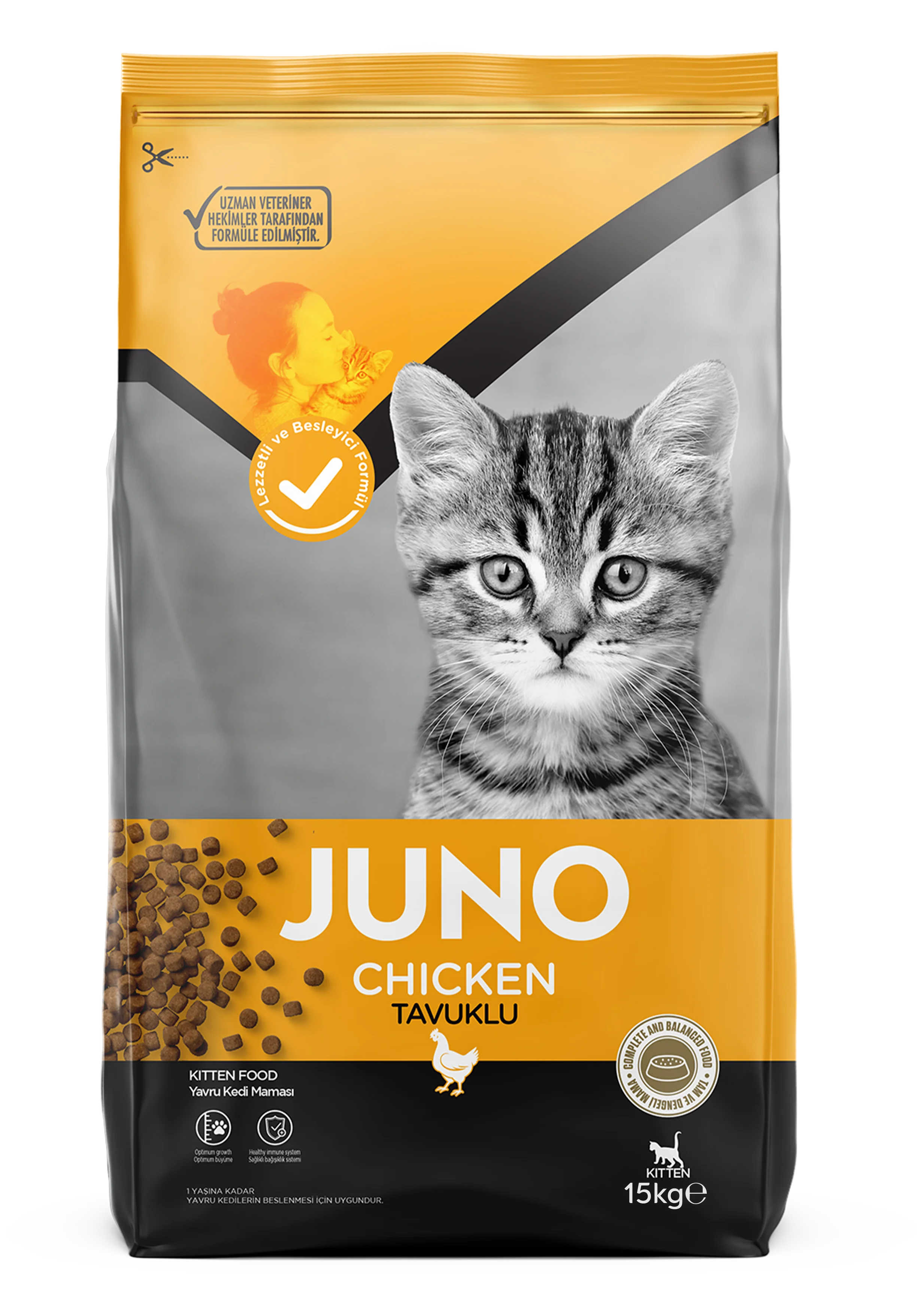 JUNO Tavuklu Yavru Kedi 15 Kg