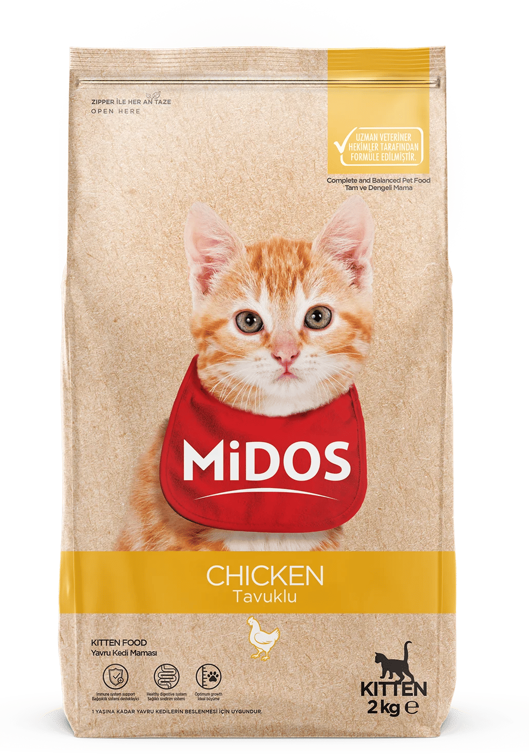 MİDOS Tavuklu Yavru Kedi Maması 2 Kg