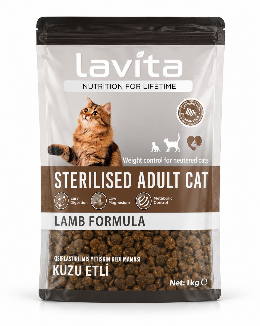 LaVital Kuzu Etli Kısırlaştılmış Yetişkin Kedi Maması 1kg