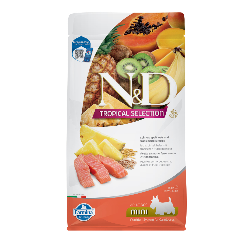 N&D Tropical Selection Somonlu Yetişkin Küçük Irk Köpek Maması 1,5 Kg