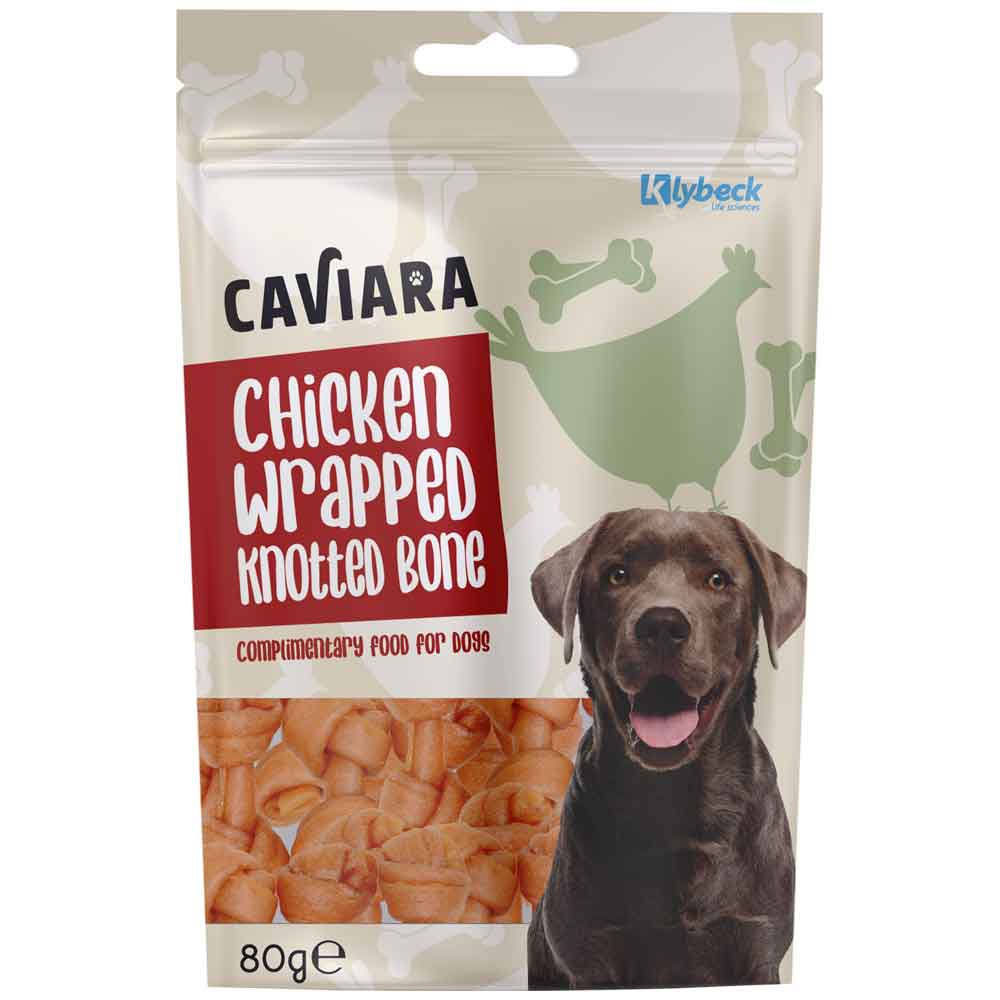 Caviara Köpek Ödülü Tavuk Etli Düğümlü Çiğneme Kemiği 80 Gr