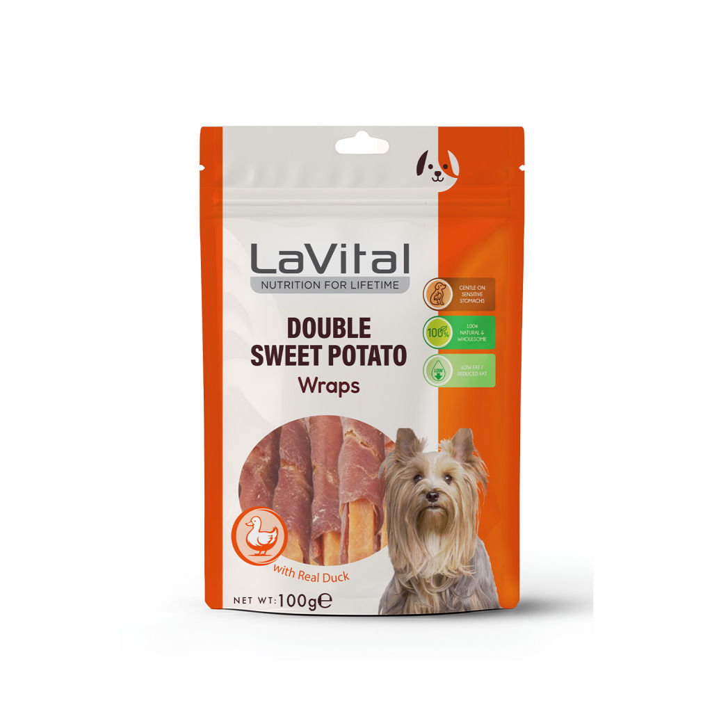 LaVital Double Sweet Potato Ördek Eti Sarılı Köpek Ödül Maması 100gr