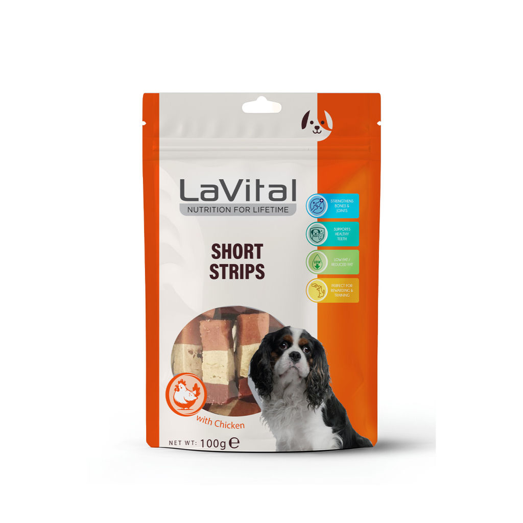 LaVital Short Strips Tavuk Ördek ve Morina Balıklı Köpek Ödül Maması 100gr