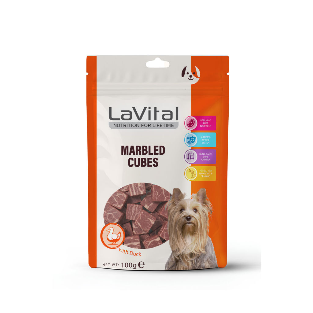 LaVital Marbled Cubes Ördek Etli Köpek Ödül Maması 100gr