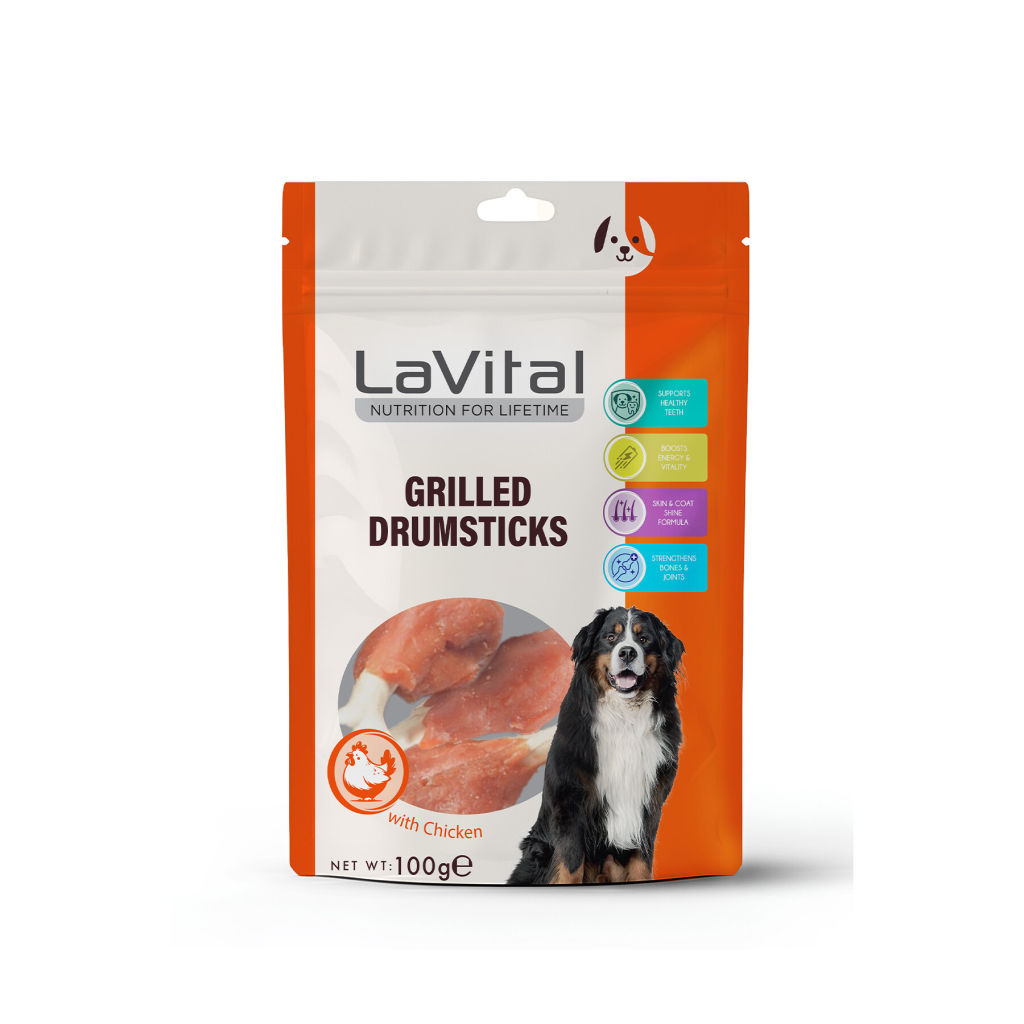 LaVital Grilled Drumsticks Tavuk Etli Baget Köpek Ödül Maması 100gr