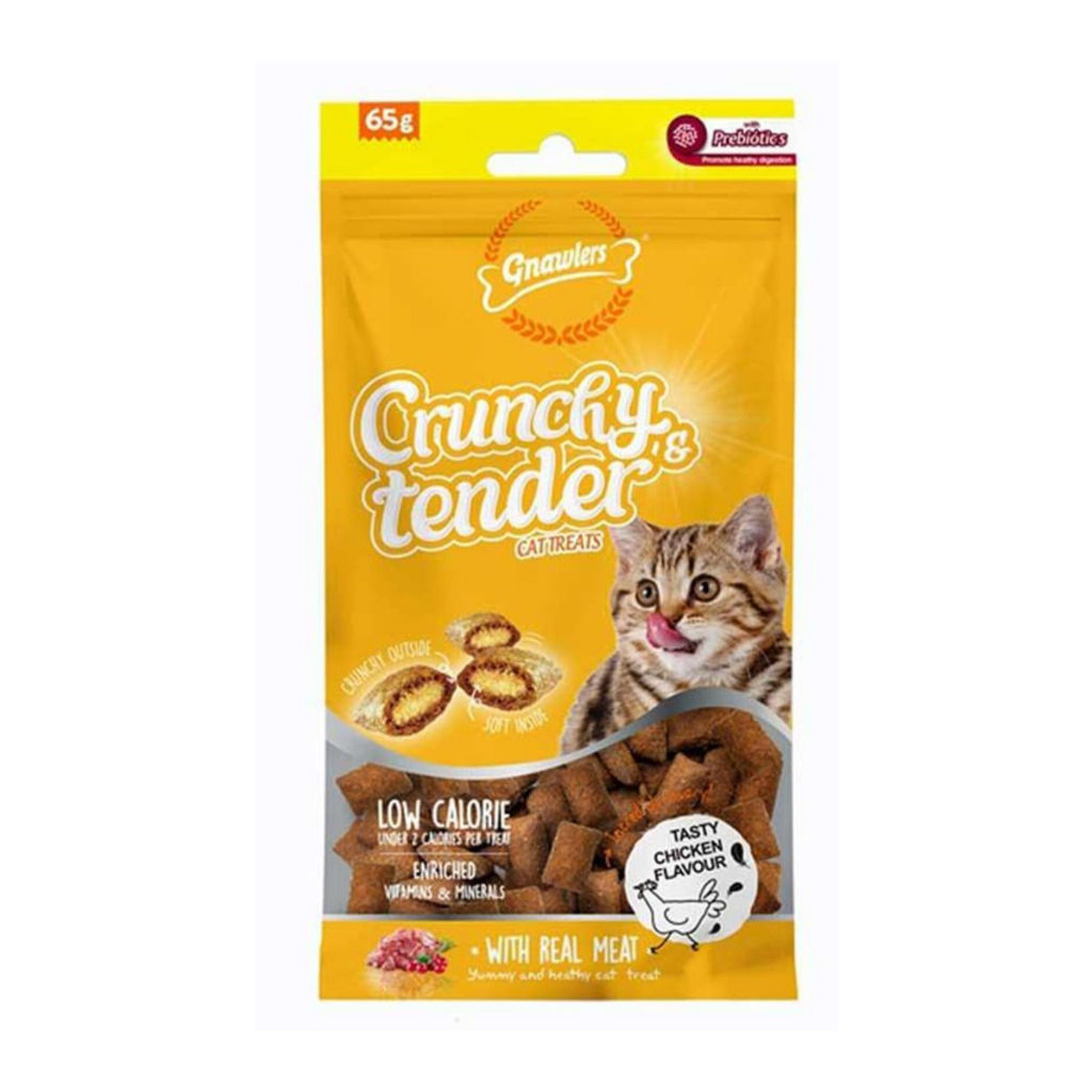 Gnawlers Crunchy Somonlu Prebiyotik Destekli Kedi Ödül Maması 65gr