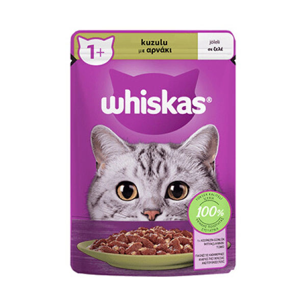 Whiskas Pouch Jöle İçinde Kuzulu Yetişkin Kedi Konservesi 85gr