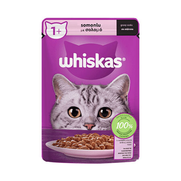 Whiskas Pouch Sos İçinde Somonlu Yetişkin Kedi Konservesi 85gr