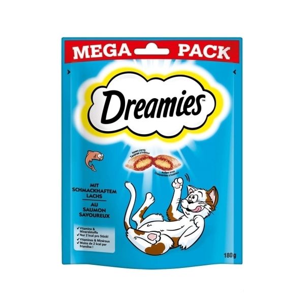 Dreamies Mega Pack İç Dolgulu Somonlu Kedi Ödül Bisküvisi 180gr
