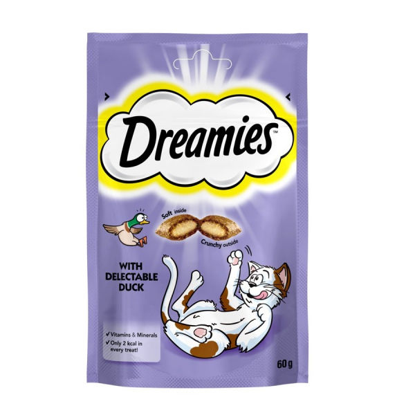 Dreamies İç Dolgulu Ördekli Kedi Ödül Bisküvisi 60gr