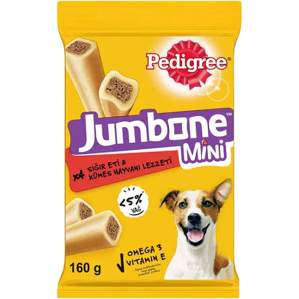 Pedigree Jumbone Mini Sığır Etli ve Kümes Hayvanlı Köpek Ödül Maması 160gr