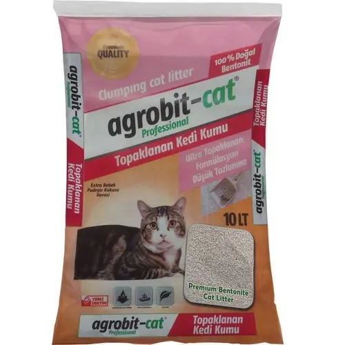 Agrobit Cat Bebek Pudralı Kedi Kumu Doğal Bentonit İnce Taneli 10 Lt