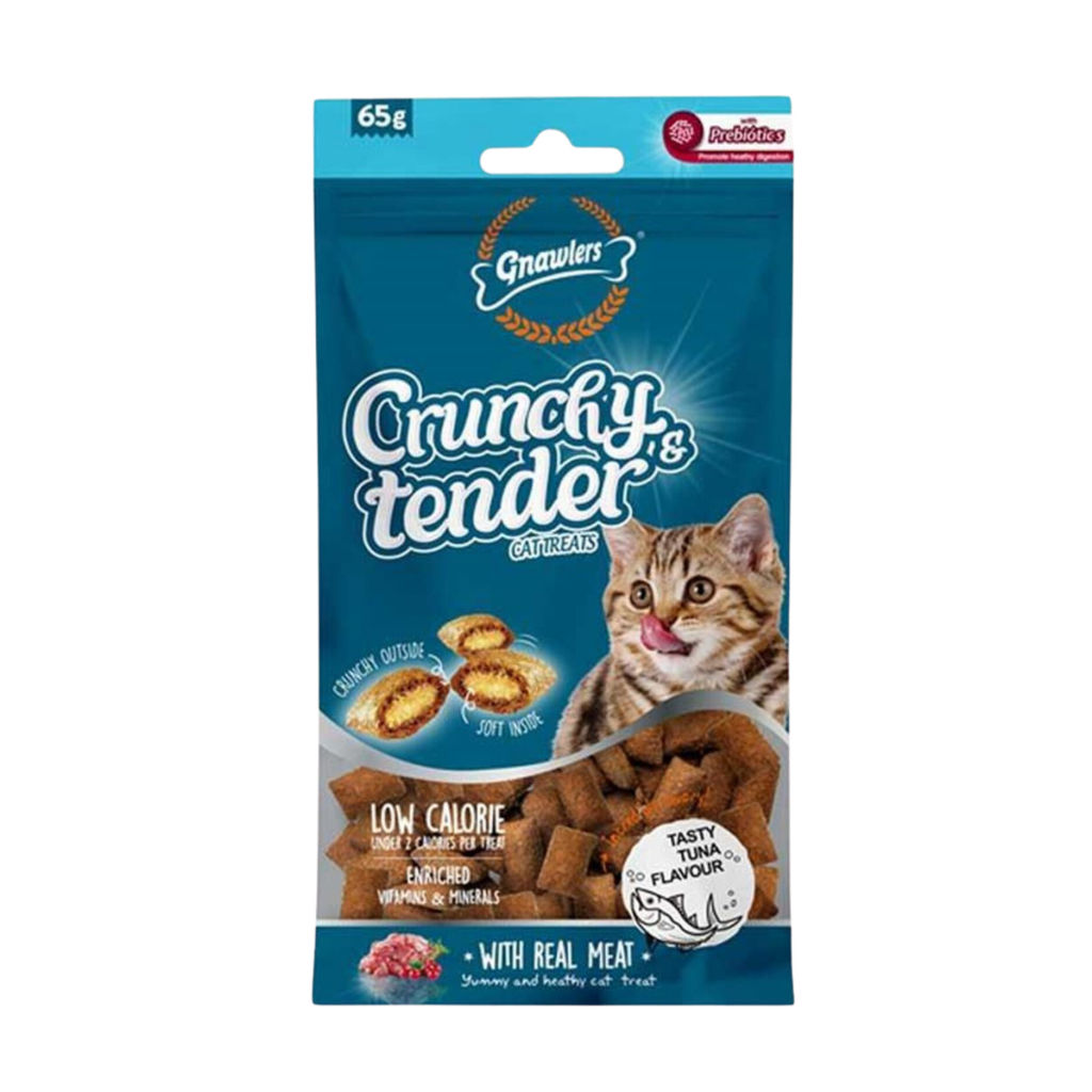 Gnawlers Crunchy Ton Balıklı Prebiyotik Destekli Kedi Ödül Maması 65gr
