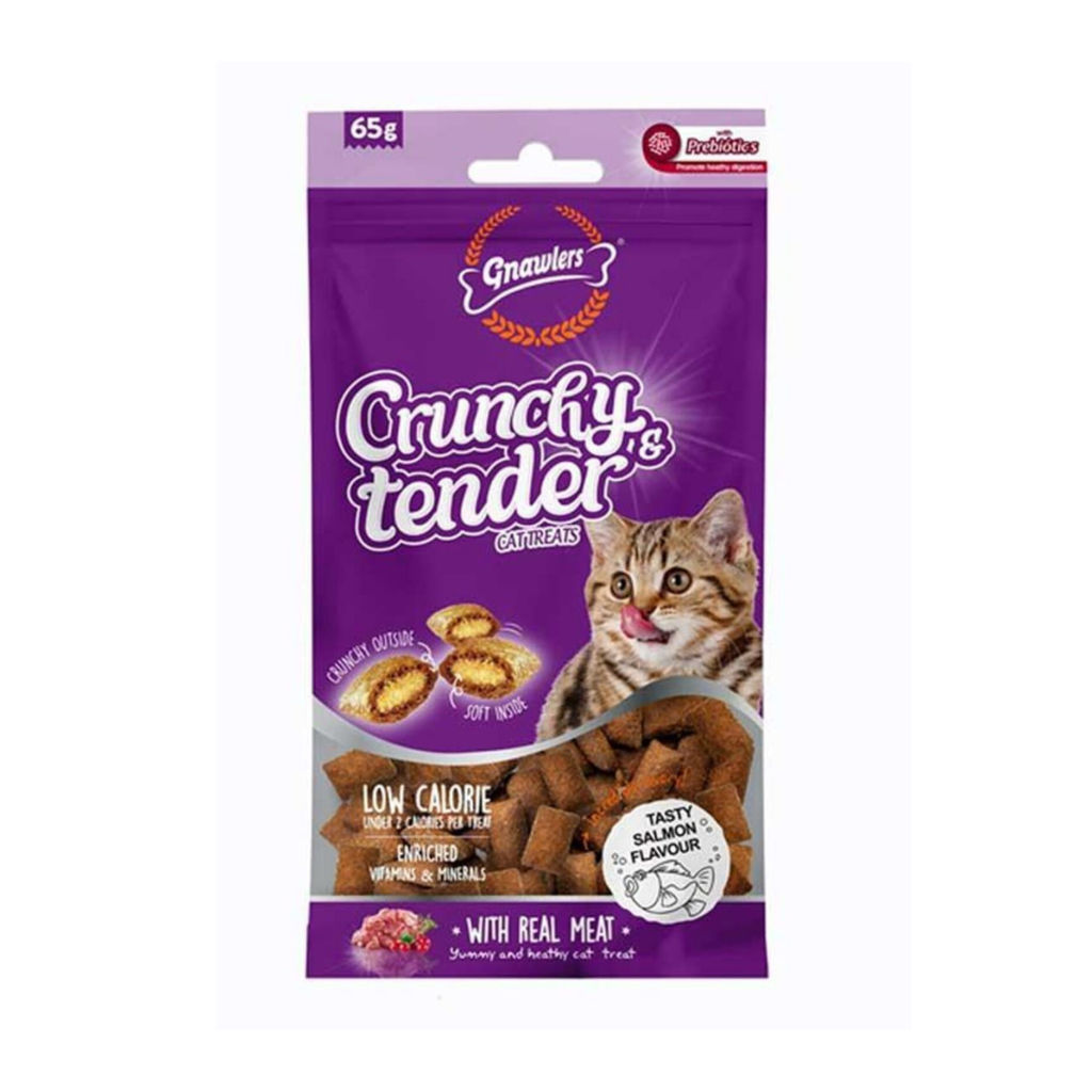 Gnawlers Crunchy Somonlu Prebiyotik Destekli Kedi Ödül Maması 65gr