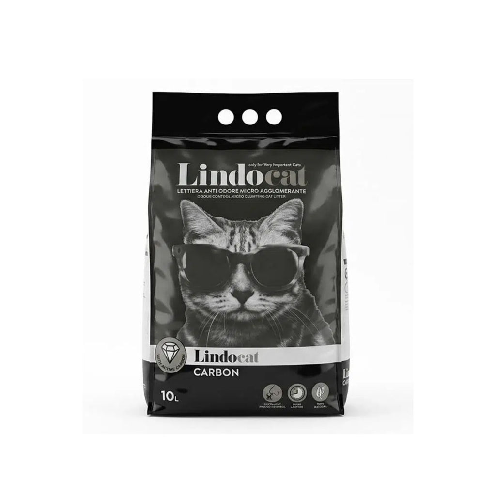 Lindocat Carbon Ekstra Güçlü Topaklanan Beyaz Bentonit Kedi Kumu 10lt