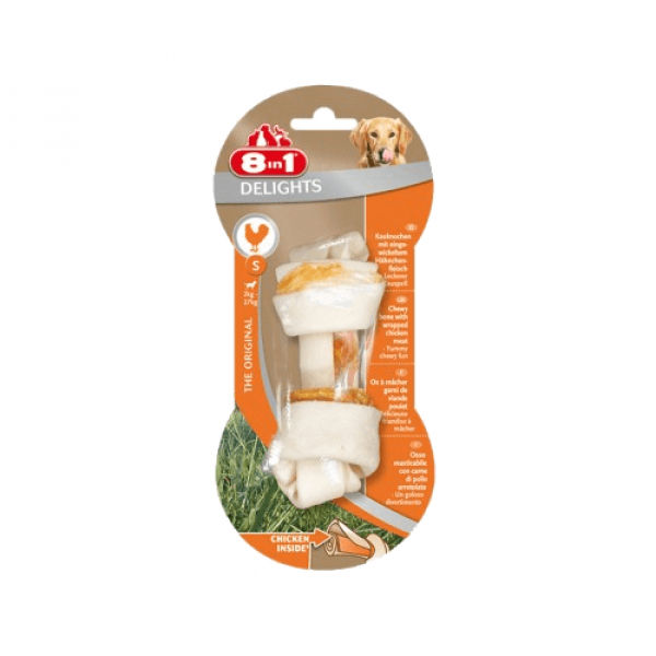 8in1 Delights Bones Tavuklu Düğümlü Tartar Önleyici Köpek Ağız Bakım Kemiği 35gr 10cm [S]