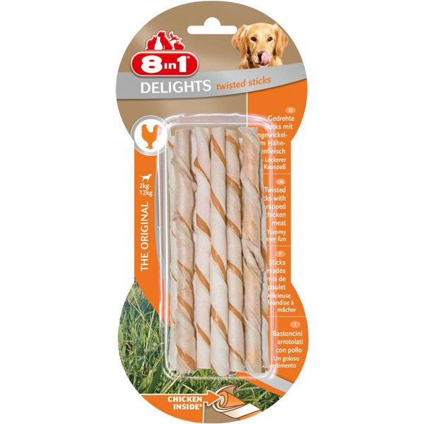 8in1 Delights Bones Ağız Bakımı için Burgu Çubuk 55gr (10'lu)
