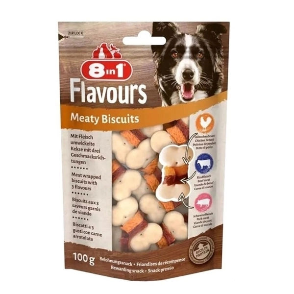 8in1 Flavours Meaty Biscuits Kıtır Köpek Ödülü 100gr
