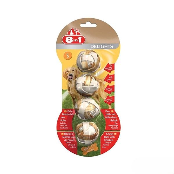 8in1 Delights Bones Köpekler için Çiğneme Topu (4'lü) [S]