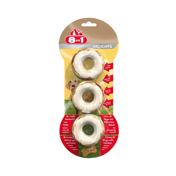 8in1 Delights Bones Halka Şeklinde Köpek Ağız Bakım Kemiği (3'lü) 119gr