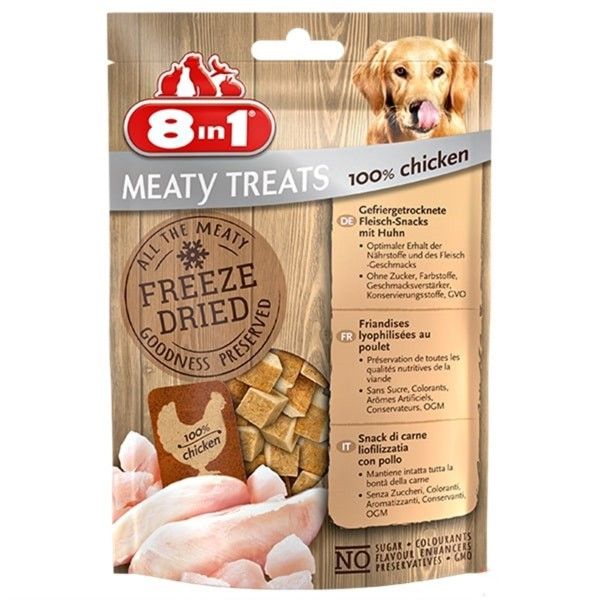 8in1 Freeze Doğal Tavuklu Köpek Ödülü 50gr