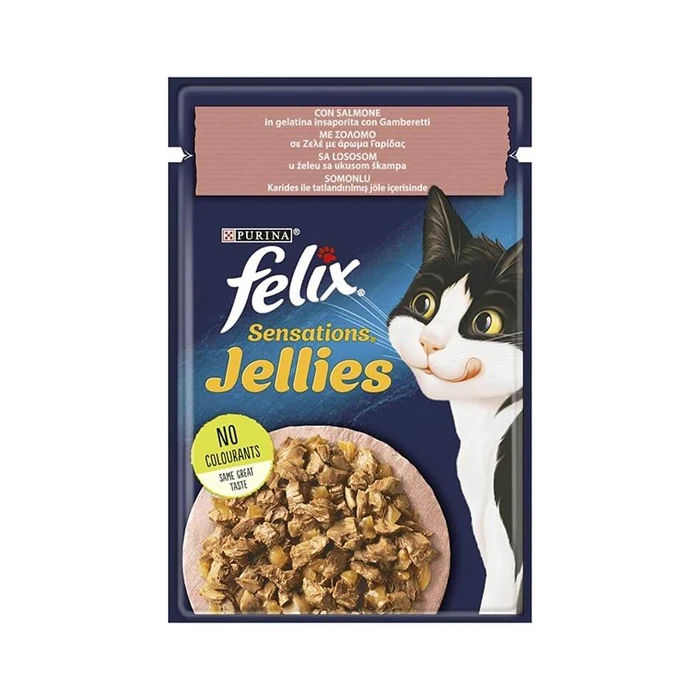 Felix Sensation Somon ve Karidesli Kedi Yaş Mama 85 Gr