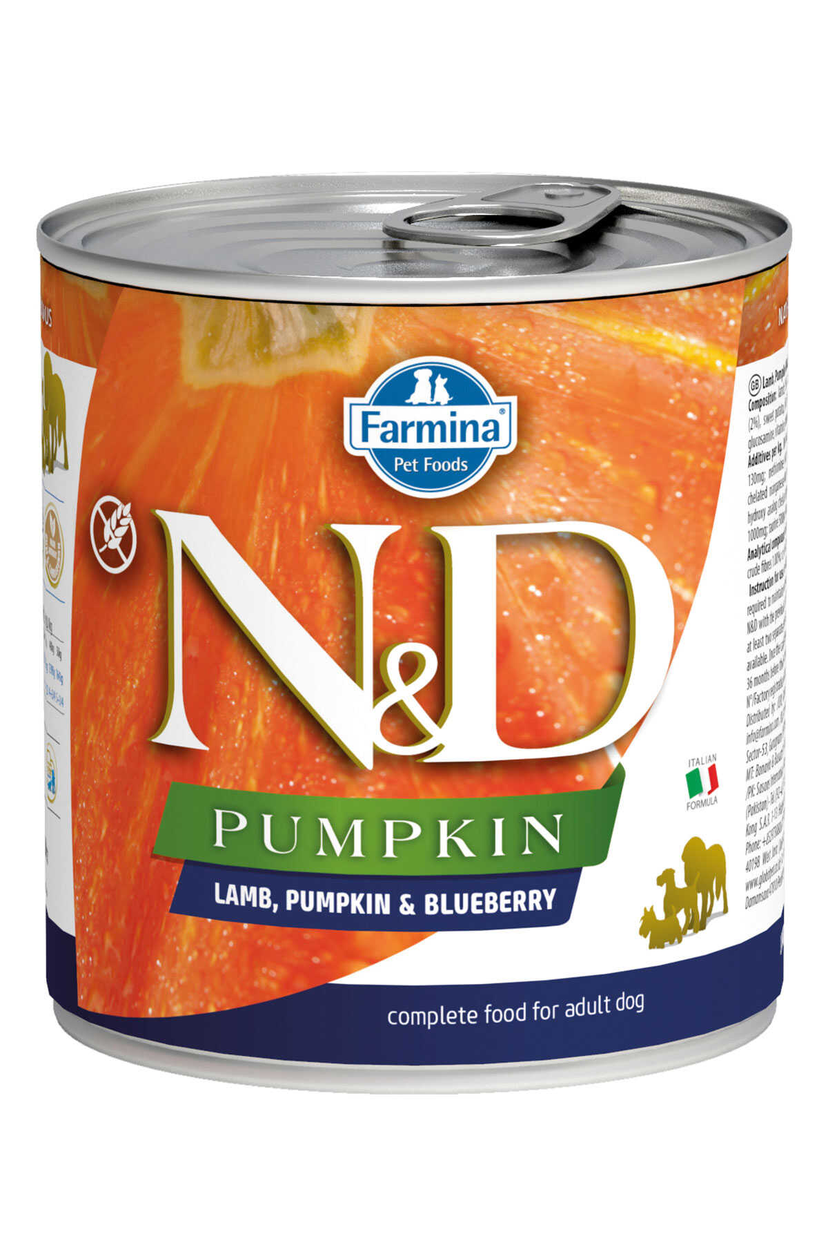 N&D Pumpkin Tahılsız Kuzu Eti Balkabağı ve Yaban Mersinli Yetişkin Köpek Konservesi 285gr