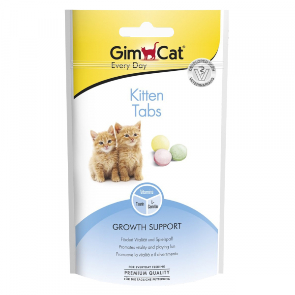 GimCat Kitten Tabs Yavru Kediler için Taurinli Multivitamin Kedi Ödül Maması 40gr