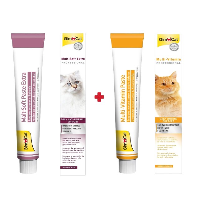 Gimcat Kedi Macunu Malt 100 Gr. + Multivitamin 100 Gr. 2 li Set