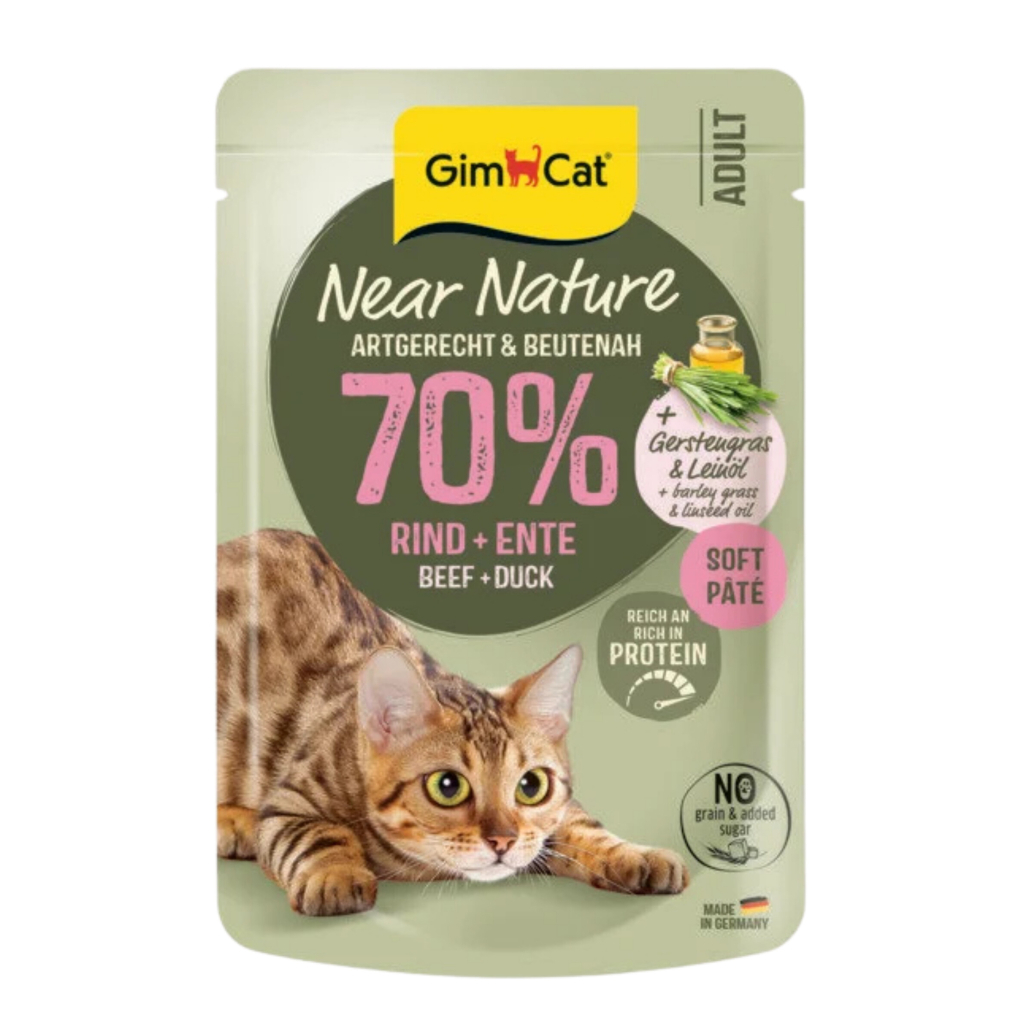 GimCat Near Nature Sığır Etli ve Ördekli Ezme Yetişkin Kedi Konservesi 85gr