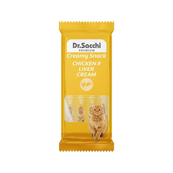 Dr.Sacchi Creamy Tavuklu ve Ciğerli Kedi Ödülü 4lü