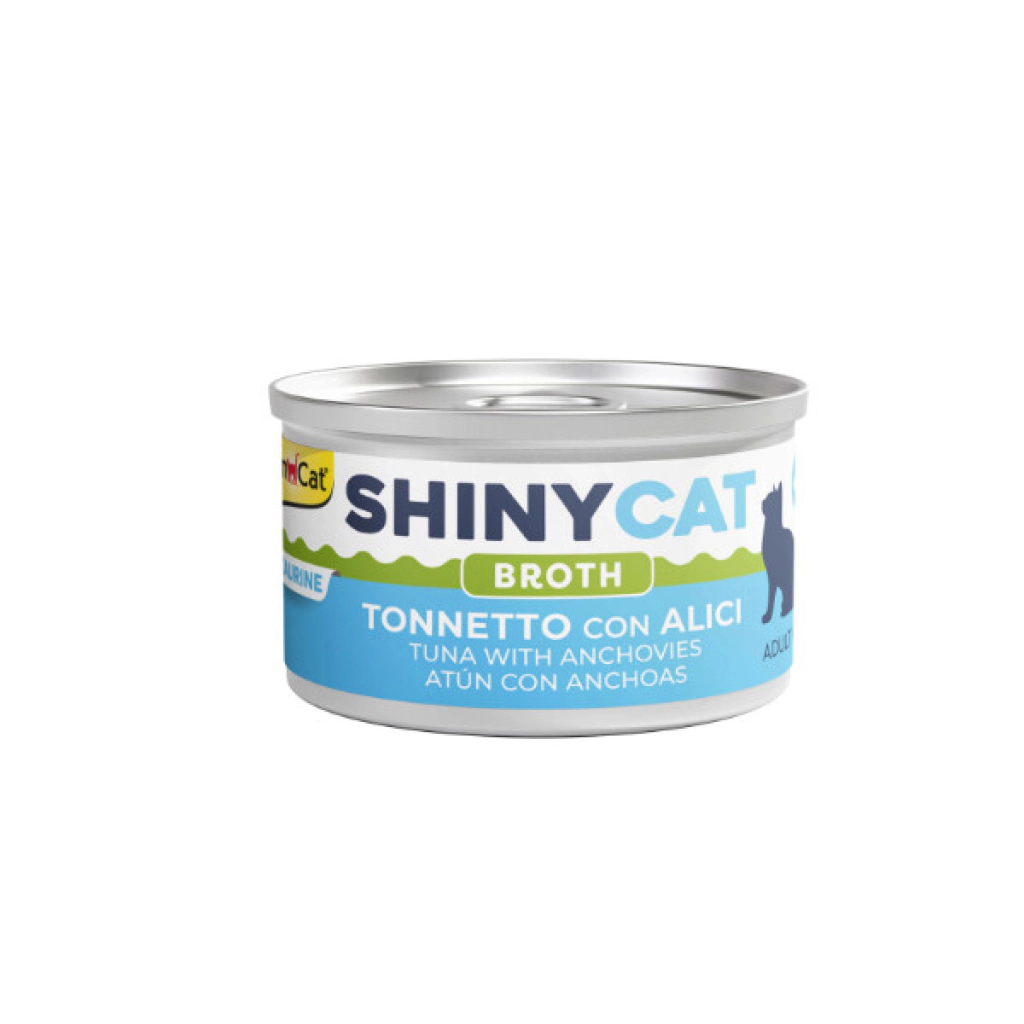 GimCat Shinycat Broth Sos İçinde Ançuezli ve Ton Balıklı Kedi Konservesi 70gr