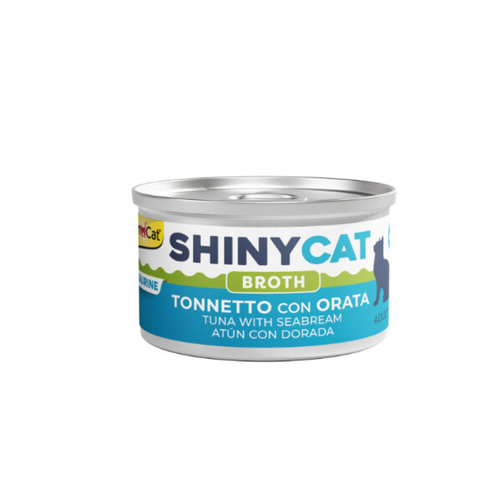 GimCat Shinycat Broth Sos İçinde Çipura ve Ton Balıklı Kedi Konservesi 70gr