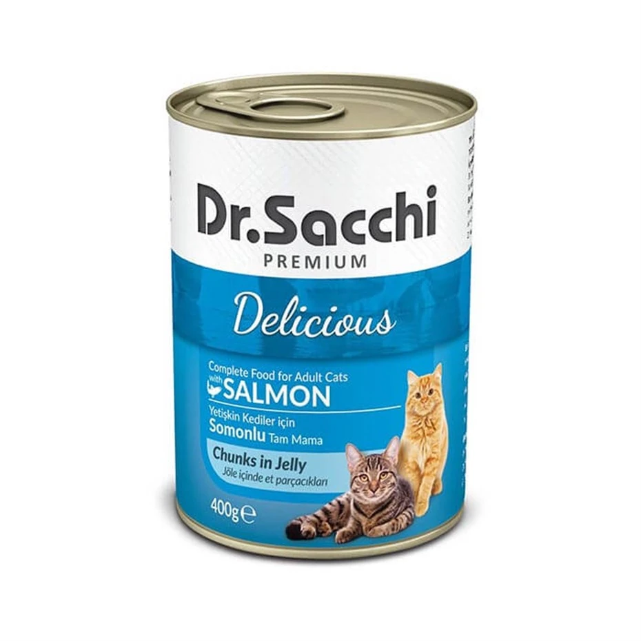 Dr. Sacchi Somonlu Yetişkin Kedi Konservesi 400 gr