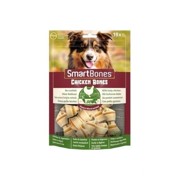 SmartBones Tavuklu Düğümlü Küçük Irk Köpek Ödül Maması 288gr (18'li)