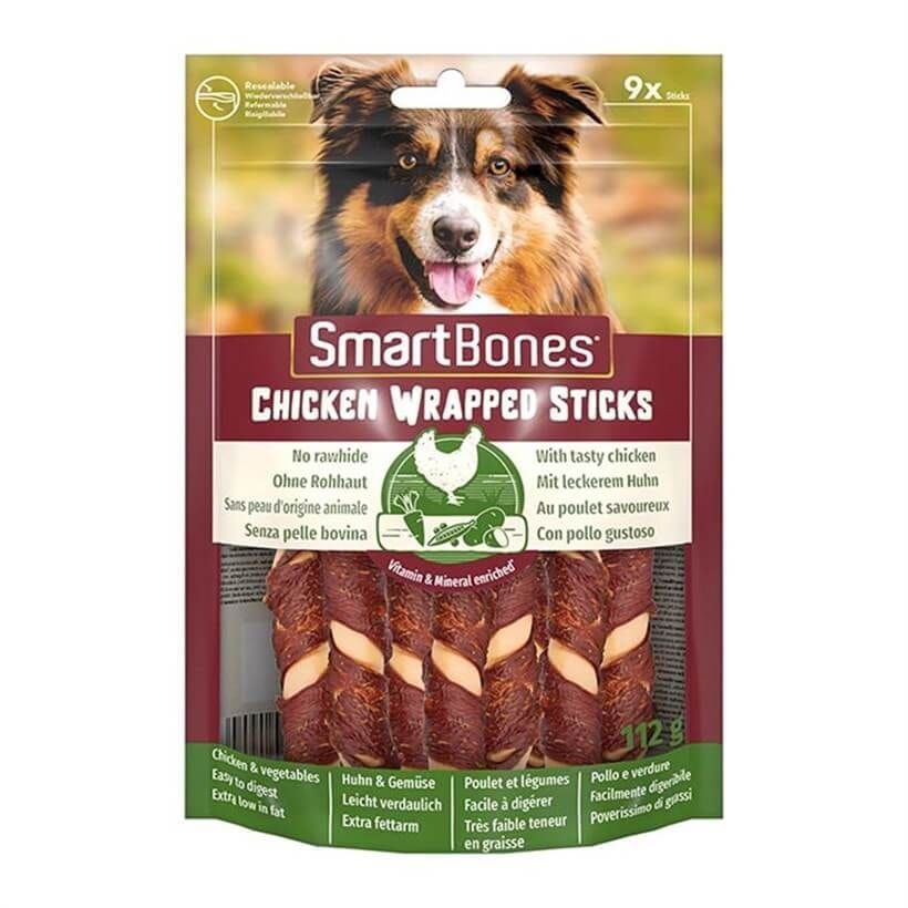 SmartBones Tavuk Sargılı Stick Mini Köpek Ödülü 9 Adet 112 Gr