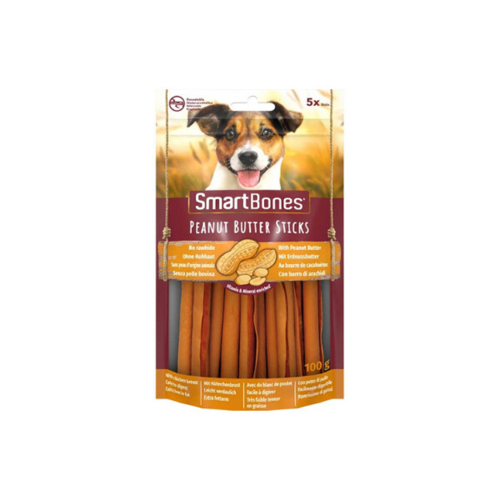 SmartBones Yer Fıstıklı Köpek Ödül Maması 100gr (5'li)
