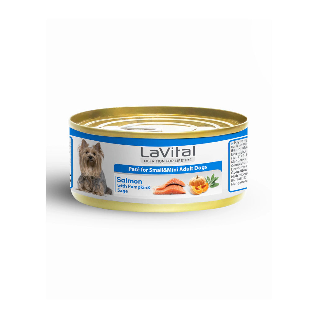 LaVital Somonlu Bal Kabaklı ve Ada Çaylı Küçük Irk Yetişkin Köpek Konservesi 85gr
